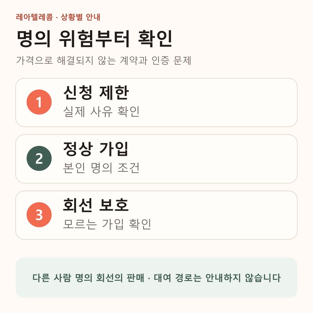본인 명의 제한 사유 확인, 정상 가입과 명의 보호로 이어지는 안전한 경로